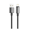 Дата кабель USB 2.0 AM to Lightning 1.0m 3A zinc alloy braided black ColorWay (CW-CBUL098-BK)