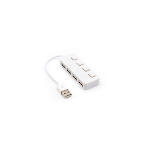 Концентратор Voltronic USB 2.0 to 4xUSB with LED buttons white (YT-H4L-W)