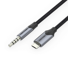 Кабель мультимедийный Micro 5P M to 3.5mm M 1.0m (4pin) black Vention (BDGBF)