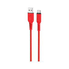 Дата кабель USB 2.0 AM to USB-C 1.0m 3A nylon X59 red HOCO (6931474744937)