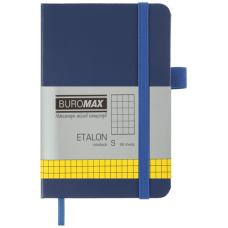 Книга записна Buromax ETALON 95 х 140 мм, 96 аркушів, клітинка, синій (BM.296160-02)