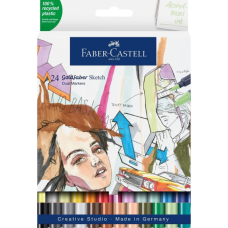Набір маркерів Faber-Castell двосторонніх Goldfaber Gofa Sketch Markers, 24 кольора (32610)