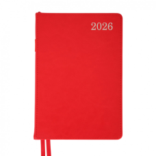 Еженедельник Leo planner А5 датированный 2026 "City", жесткий, красный, 368 страниц (252666)
