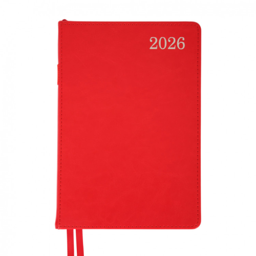 Еженедельник Leo planner А5 датированный 2026 "City", жесткий, красный, 368 страниц (252666)