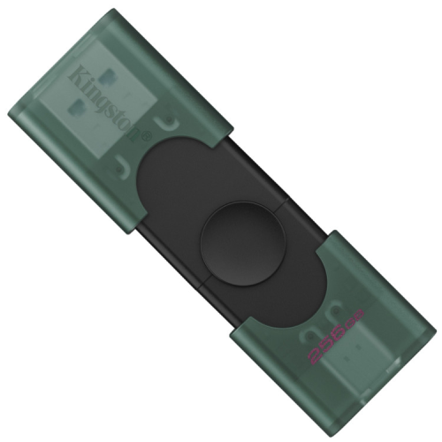 USB флеш накопитель Kingston 256GB DataTraveler Duo USB 3.2 / Type-C Black/Green (DTDEG2/256GB)
