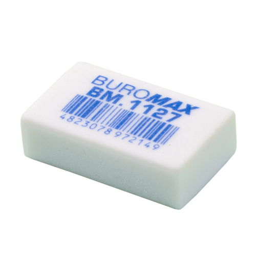 Гумка Buromax прямокутна, 31х19х9 мм біла (BM.1127)