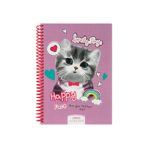 Блокнот Maxi А5, пластикова обкладинка, спіраль, 80 арк., клітинка (MX21950-02)