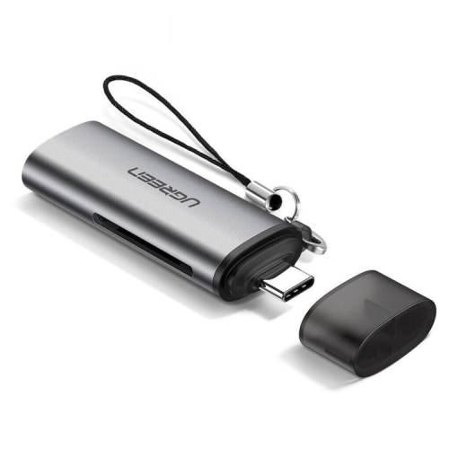 Считыватель флеш-карт Ugreen USB Type-C 3.1 to TF/SD CM184 Gray (50704)