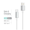 Дата кабель USB 2.0 AM to USB-C 1.0m 3A zinc alloy braided white ColorWay (CW-CBUC098-WT)