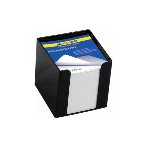 Підставка-куб для листів і паперів Buromax 90x90x90 мм, black, with paper (BM.2290-01)