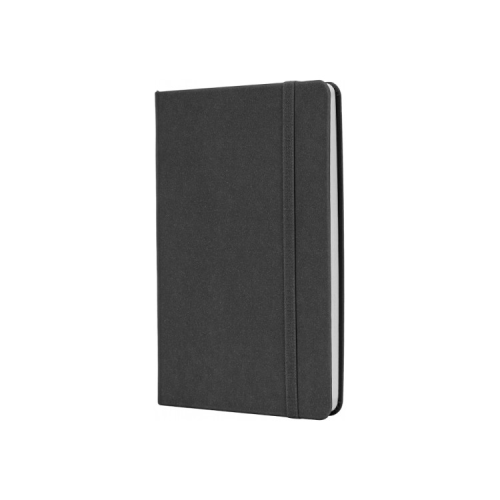 Книга записна Optima А5 MAGIC, тверда обкладинка, гумка, білий блок клітинка, чорний (O27102-01)