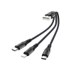 Дата кабель USB 2.0 AM to Lightning + Micro 5P + USB-C 0.25m 2.4A nylon X47 black HOCO (6931474727398)
