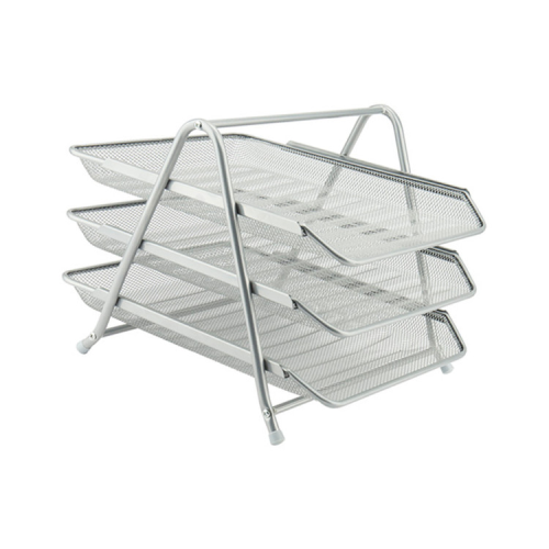 Лоток для бумаг Axent горизонтальный 3-в-1, металлический, серебряный (2122-03-A)