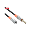 Кабель мультимедійний 3.5mm M to 3.5mm F 1.0m NB-R269A black XO (NB-R269A.black)