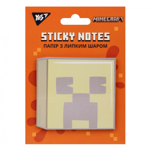 Папір для нотаток Yes з липким шаром фігурна Minecraft 40 аркушів (170322)