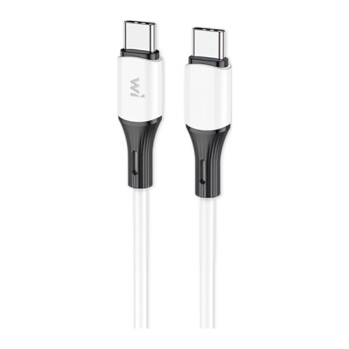 Дата кабель USB-C to USB-C 1.0m 60W silicone white Wibrand (WI.DC/MA1W-CC)