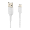 Дата кабель USB 2.0 AM to Type-C 1.0m BRAIDED white Belkin (CAB002BT1MWH)