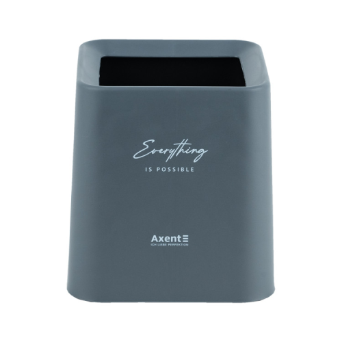 Корзина для бумаг Axent Настольный контейнер для мусора, квадратный, серый (2132-03-A)