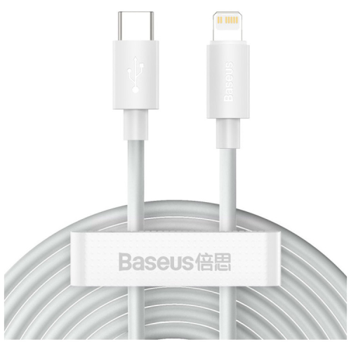 Дата кабель USB 2.0 AM to Lightning 1.5m 20W Simple WisdomKit (2PCS) white Baseus (TZCATLZJ-02)
