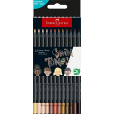 Олівці кольорові Faber-Castell Black Edition Colour Pencils Skin Tones 12 кольорів (116414) (32397)