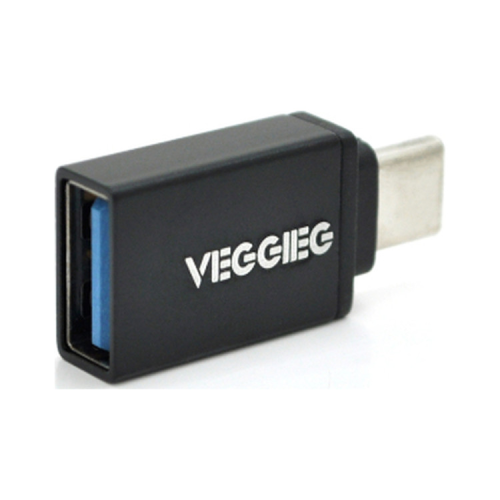 Перехідник USB 3.0 AF to USB-C M OTG black VEGGIEG (OT-B)