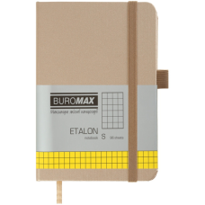 Книга записна Buromax ETALON 95 х 140 мм, 96 аркушів, клітинка, золотий (BM.296160-23)