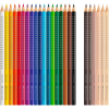 Олівці кольорові Faber-Castell GripSkin tonesакварельних 18 кольорів + 6 шт різних відтінків шкіри (112819) (32522)