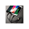 Дата кабель USB 2.0 AM to Lightning + USB-C + Micro 5P 1.0m 2A nylon X26 black+gold HOCO (6957531080275)