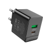 Зарядний пристрій BOROFONE BAS14A Erudite 1xUSB-C PD20W + 1xUSB QC3.0 Black (6941991104947)