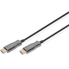 Кабель мультимедійний HDMI M to HDMI M 15m 4K AOC hybrid-fiber black Digitus (AK-330125-150-S)