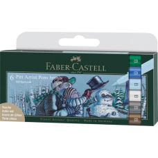 Лайнер Faber-Castell набір капілярних ручок пензликів PITT Artist Pens Brush Winterlude, 6 кольорів (32106)