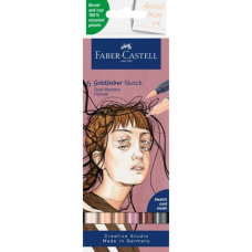 Художній маркер Faber-Castell набір двосторонніх Goldfaber Gofa Sketch Markers Portrait, 6 кольорів (32550)