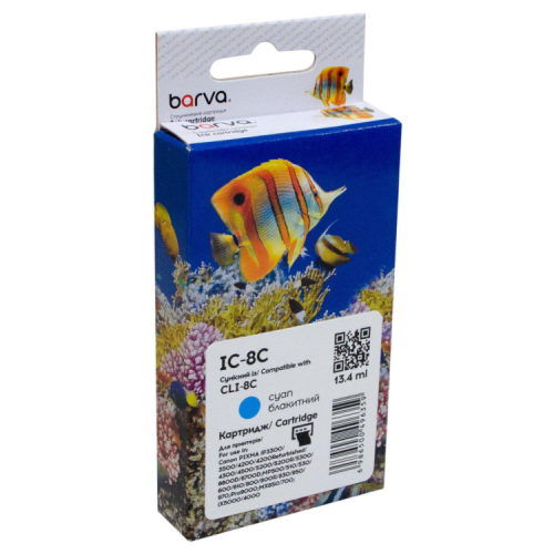 Картридж Barva Canon CLI-8C (0621B024) 490с (IC-8C)