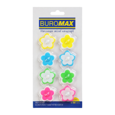 Магніт Buromax набір FLOWERS, 8 шт 30 мм (BM.0046)