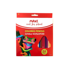 Олівці кольорові Maxi Africa пластикові 24 кольори (MX11527)