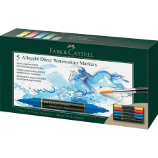Художній маркер Faber-Castell акварельні двосторонні Albrecht Dürer Faber-Castell, набір 5 кольорів (29358)