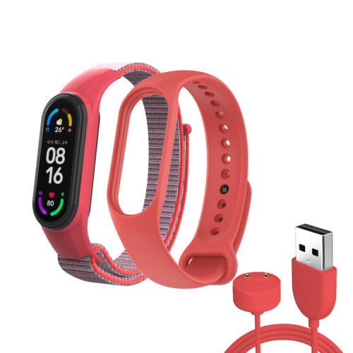 Ремешок для фитнес браслета Armorstandart комплект 3шт Xiaomi Mi Band 7/6/5 New Style Red (ARM77038)