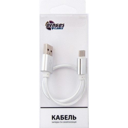 Дата кабель USB 2.0 AM to USB-C 0.2m white Dengos (NTK-TC-SHRT-WHITE)