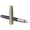Ручка пір'яна Parker SONNET 17 Metal & Black Lacquer GT  FP18 F (68 111)
