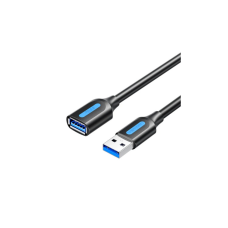 Дата кабель USB 3.2 AM/AF 0.5m 10Gbps PVC black Vention (CBOBD)