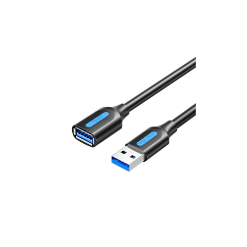 Дата кабель USB 3.2 AM/AF 0.5m 10Gbps PVC black Vention (CBOBD)