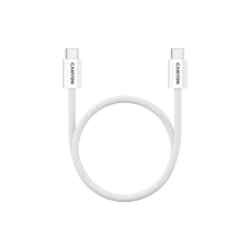 Дата кабель USB-C to USB-C 1.0m 60W Magnet Braided White Canyon (CND-CCMG60AB15W)