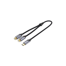 Кабель мультимедійний USB-C M to 2xRCA F 0.5m black Vention (BGVHD)