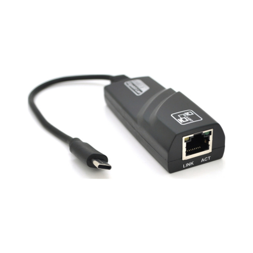 Перехідник USB-C to RJ45 1000Mbps black Voltronic (Type-C- Rj-45.G/25849)