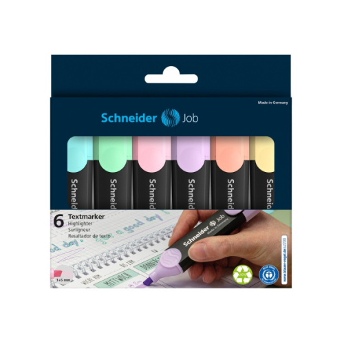 Набор маркеров Schneider JOB текстовых 150, 6 пастельных цветов в блистере (S115097)
