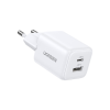 Зарядний пристрій Ugreen X514 1xUSB-C PD20W + 1xUSB GaN white (65006)