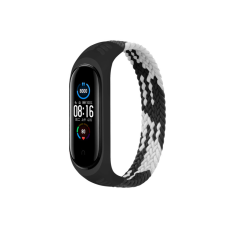 Ремінець до фітнес браслета BeCover Elastic Nylon Style для Xiaomi Mi Smart Band 5/6 (Size M) Black-White (706147)