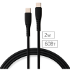 Дата кабель USB-C to USB-C 2.0m 60W Silicon Black Vinga (VCDCCC262SB)