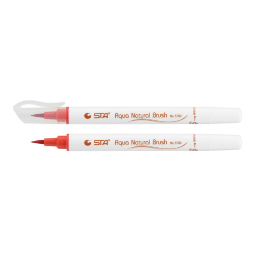 Художній маркер STA пензлик акварельний AQUA NATURAL BRUSH 3700, глибокий червоний (STA3700-14)