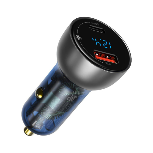 Зарядное устройство Baseus Particular Digital Display QC+PPS Dual Quick Charger Car Charger 65W Shallow tarnish (CCKX-C0A)
